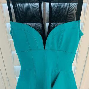 BEBE AQUA BLACK MINI DRESS XXS